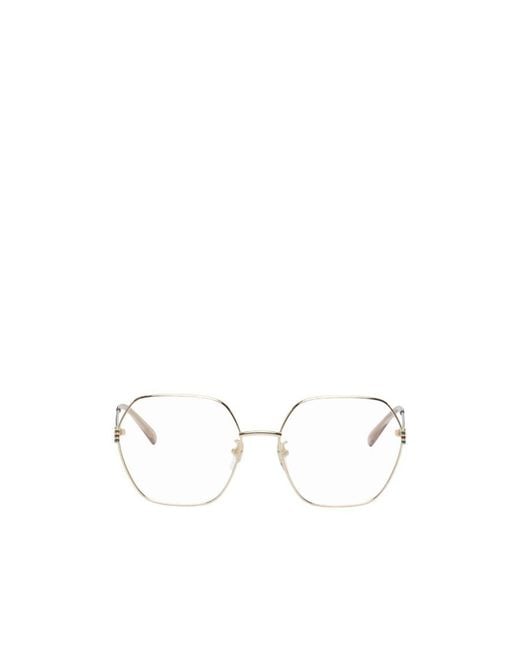 Gucci White Eyewear Geometric Frame Glasses