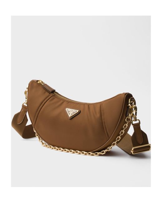 Prada Brown Re-Nylon Demi-Lune Shoulder Bag