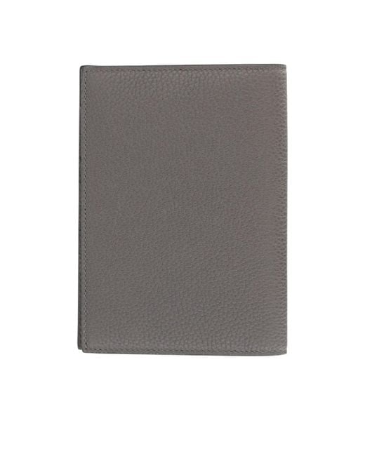 Tom Ford Gray Pebbled Bifold Wallet for men