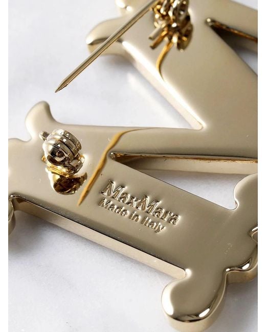 Max Mara White Letter Brooch
