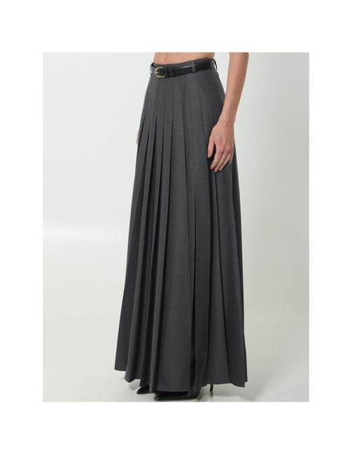 Self-Portrait Black Pleated Maxi Skirt