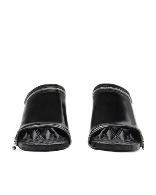 Burberry Black Peep Heeled Mules Heels