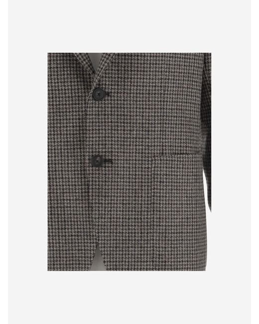 Tagliatore Gray Houndstooth Patterned Single-Breasted Blazer for men