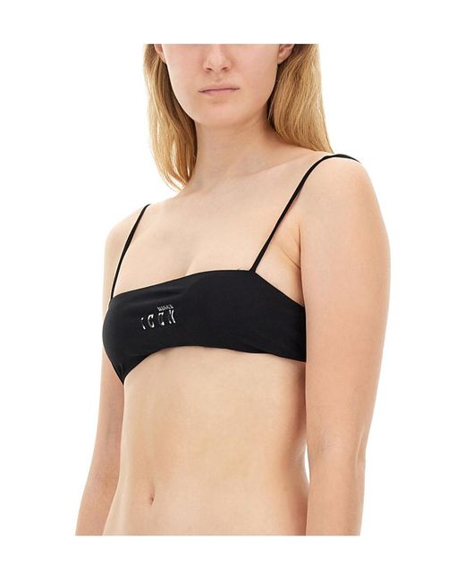 DSquared² Gray Logo Bikini Top