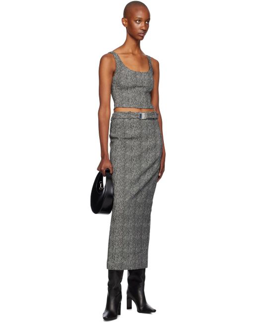 Staud Black Murray Herringbone Skirt