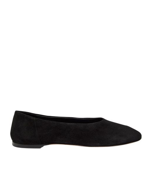 Totême Black Suede Ballet Flats