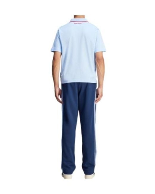 Adidas Originals Blue X Wales Bonner Short Sleeved Polo Shirt for men