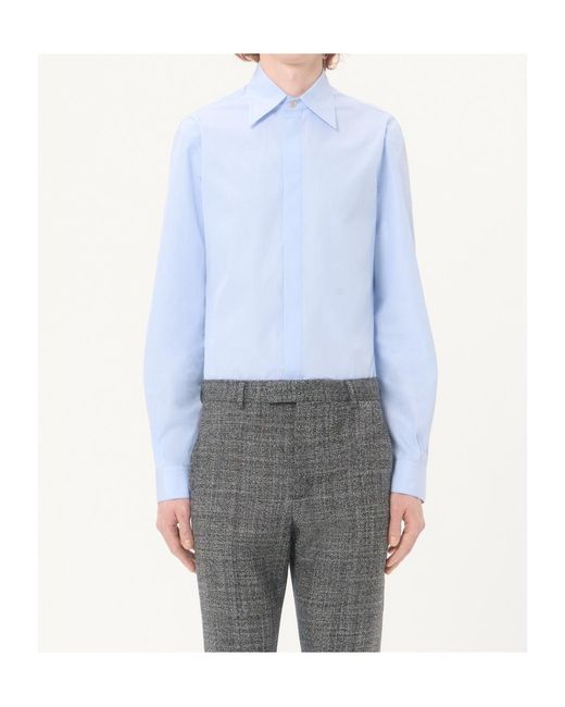 Valentino Blue Vlogo Long-Sleeve Shirt for men