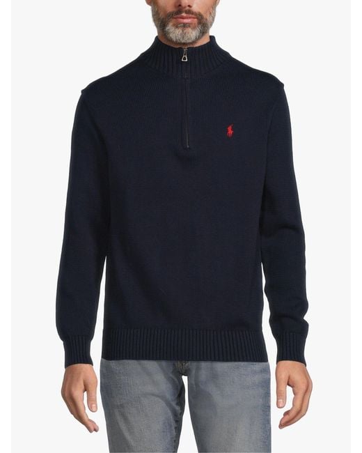 Polo Ralph Lauren Black Polo Pony-Embroidered Knitted Pullover for men