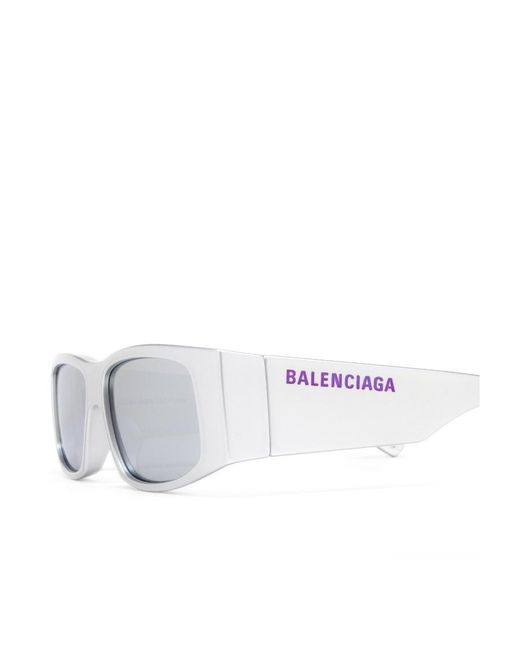Balenciaga White Eyewear Rectangular Frame Sunglasses for men