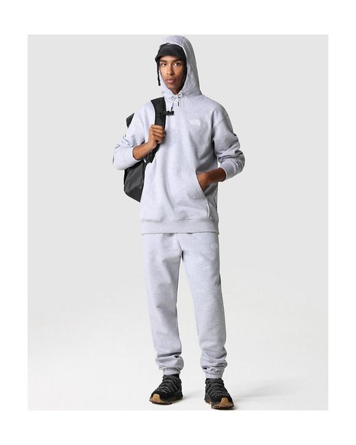 The North Face Gray Logo Embroidered Drawstring Hoodie for men