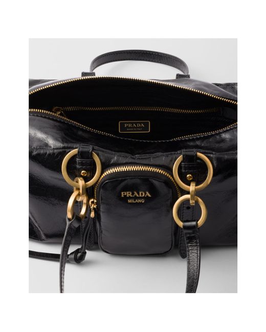 Prada Black Trunk Zipped Handbag