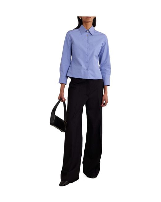 Calvin Klein Blue Daisy Cotton-Poplin Shirt