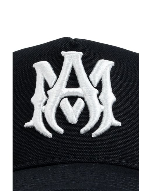Amiri Black Logo Snapback Hat for men