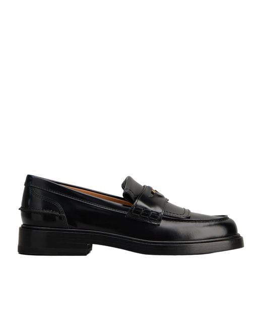 Tod's Black Logo-Plaque Slip-On Loafers