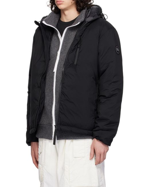 Canada Goose Black Hooded Feather-Down Padded Jacket for men