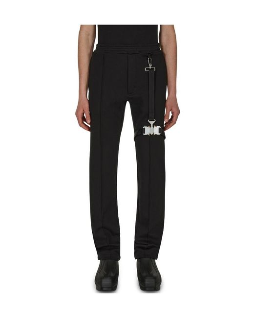 1017 ALYX 9SM Black Buckle-Detail Track Pants for men