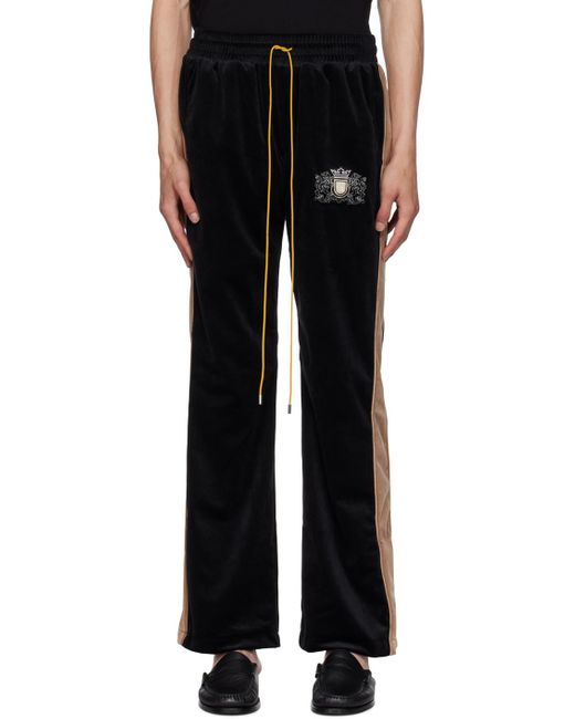 Rhude Black High-Waist Side Pocket Casual Pants for men