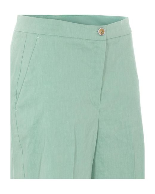 Pinko Green Jacopone Wide-Leg Pants