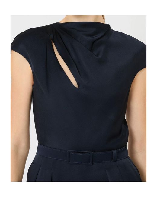 Max Mara Blue Studio Vespa Envers Satin Jumpsuit