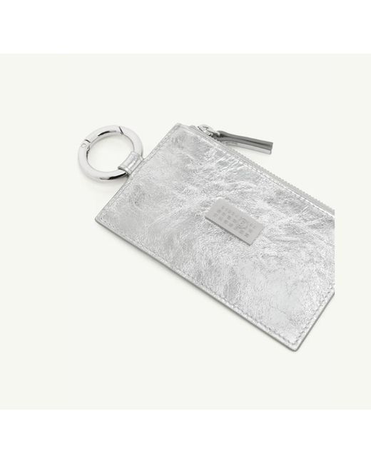 MM6 by Maison Margiela White Zip-Ring Wallet for men