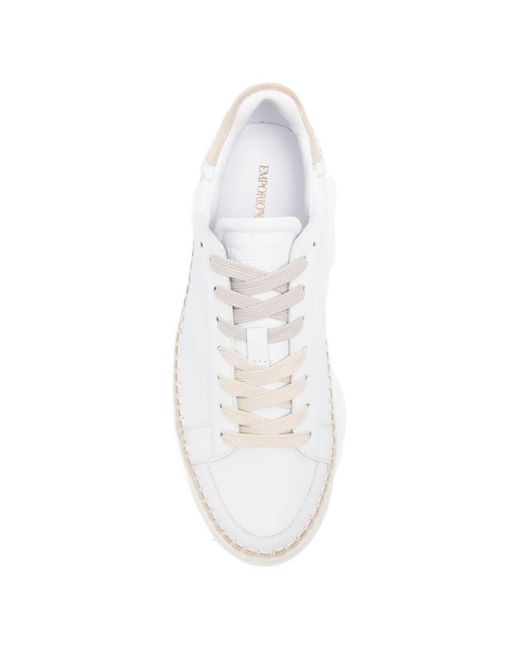 Emporio Armani White Platform Sneakers