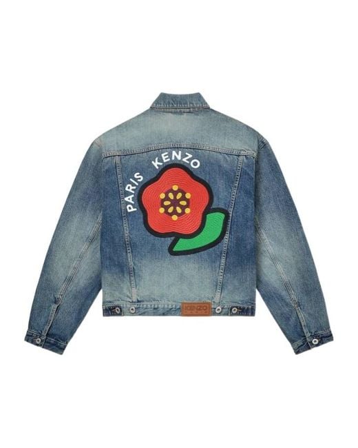 KENZO Blue Veste Trucker for men