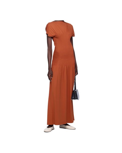Totême  Brown Short Sleeve Dress