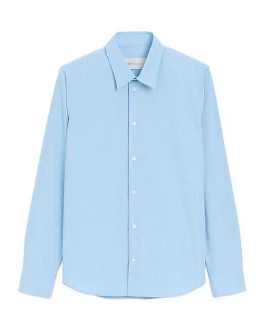 AMI Blue Ami Poplin Tailor Shirt for men