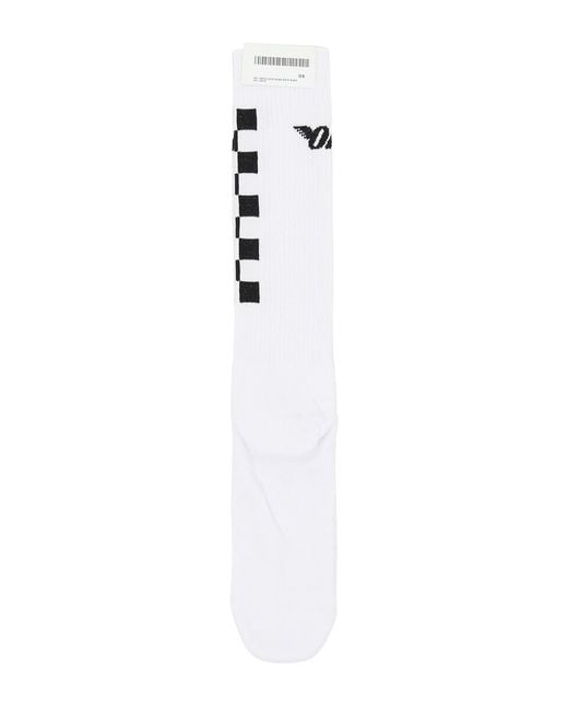 Off-White c/o Virgil Abloh White Checkered Socks