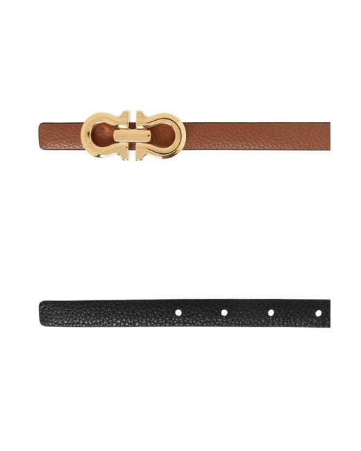 Ferragamo White Logo Double-Sided Belt