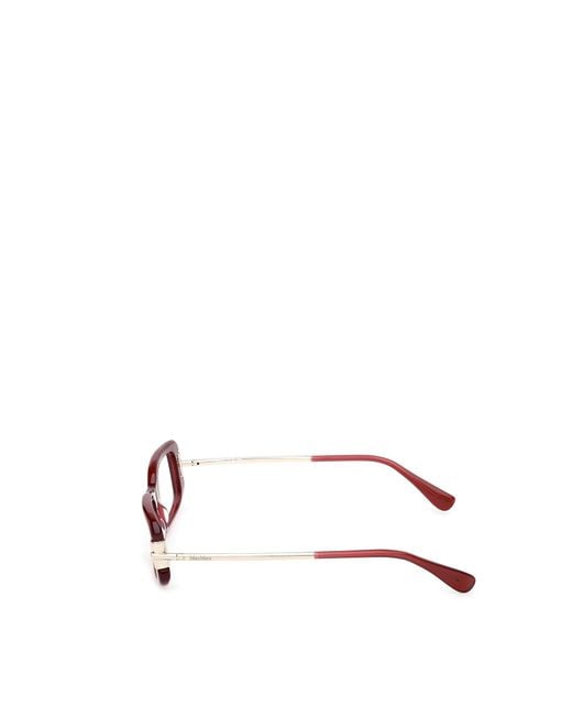 Max Mara White Rectangular Frame Glasses