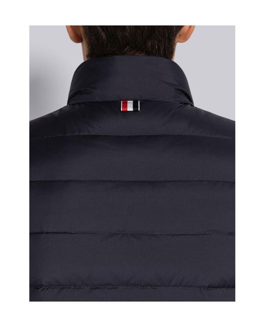 Thom Browne Blue Zipped Down Gilet for men