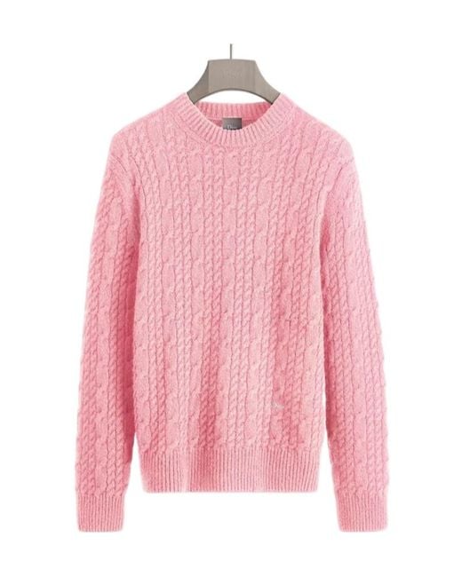 Dior Pink Cable-Knit Sweater for men