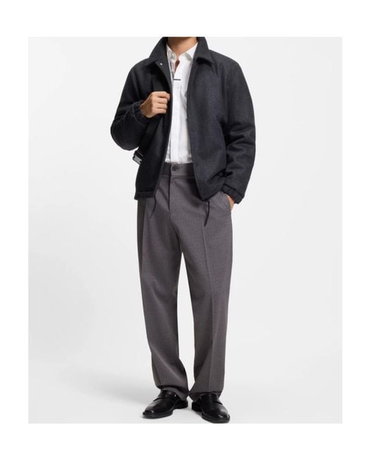 Boss Gray Belt Loop Casual Pants for men