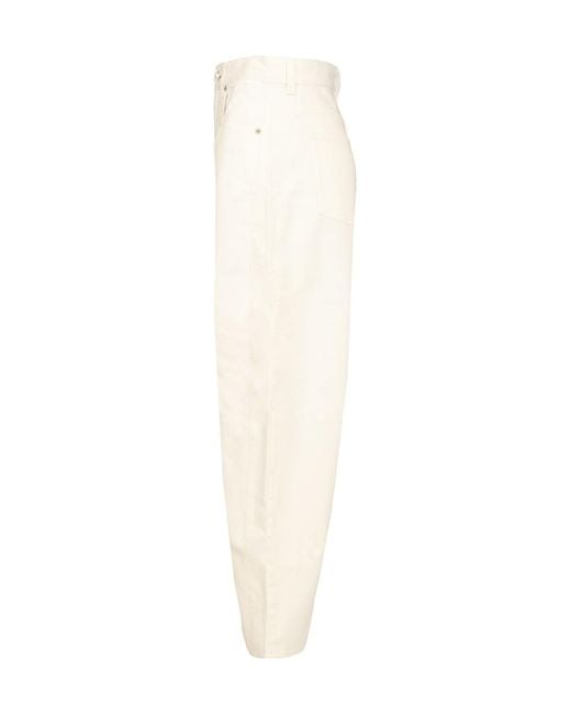 Loewe White Logo Patch Wide Leg Jeans