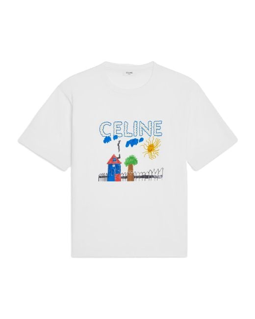 Céline White Loose T-Shirt