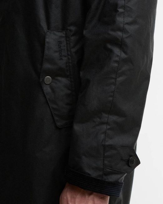 Barbour Black Corduroy-Collar Cotton Single-Breasted Coat for men