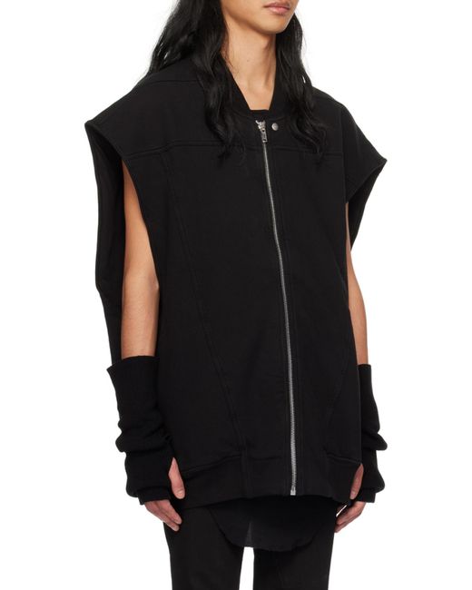 Rick Owens Black Zip-Up Gilet for men