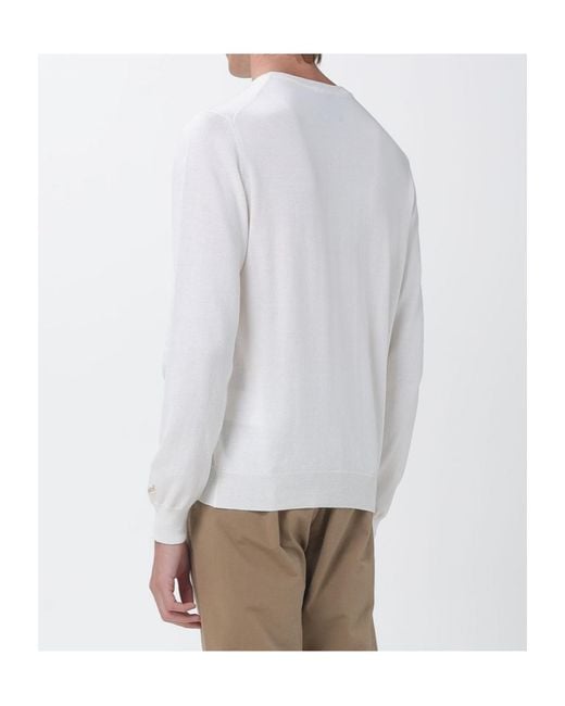 Woolrich White Round-Neck Sweater for men