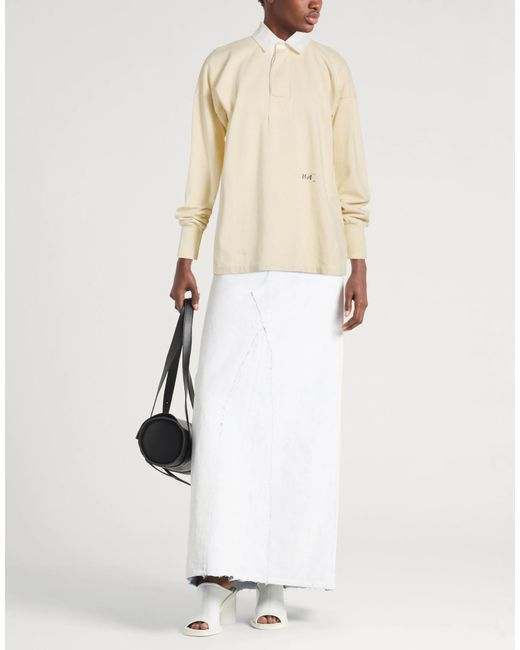 Maison Margiela Natural Plain Colour Polo Shirt