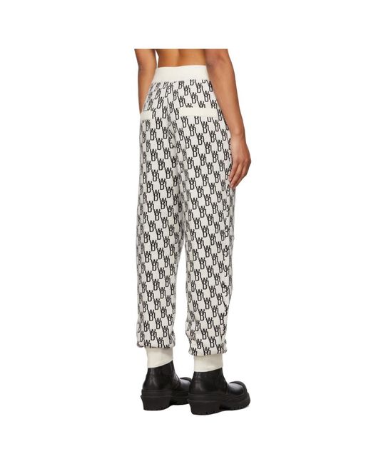 we11done Multicolor Monogram Intarsia-Knit Track Pants