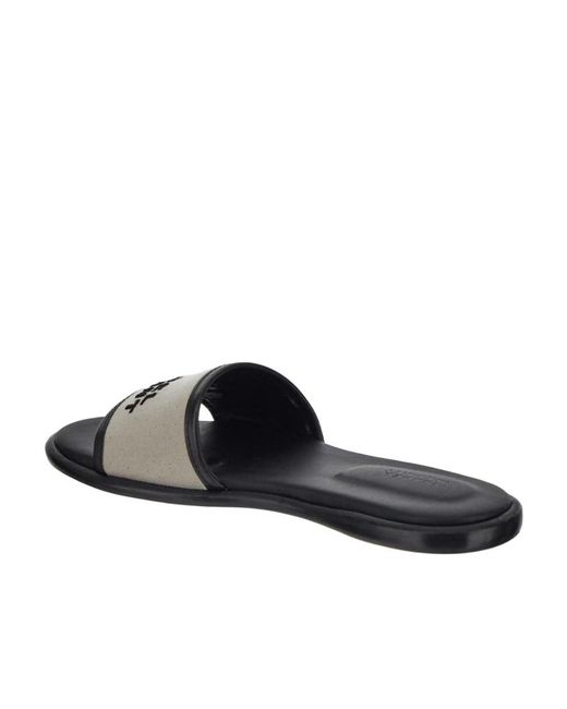 Isabel Marant White Logo-Embroidered Slip-On Sandals