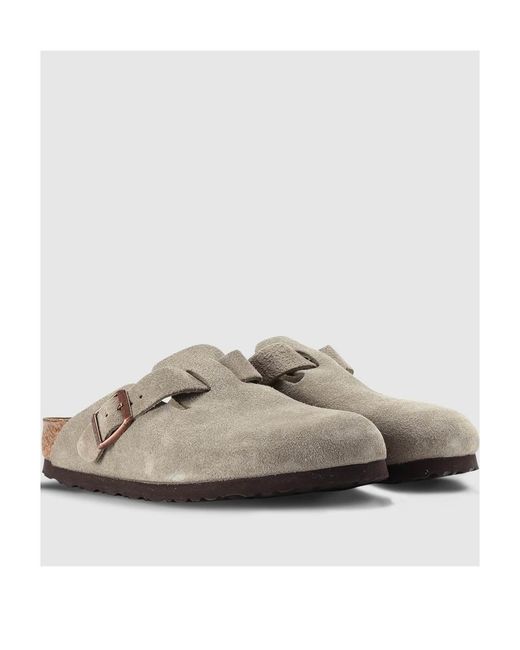 Birkenstock Gray Boston Buckle Clogs