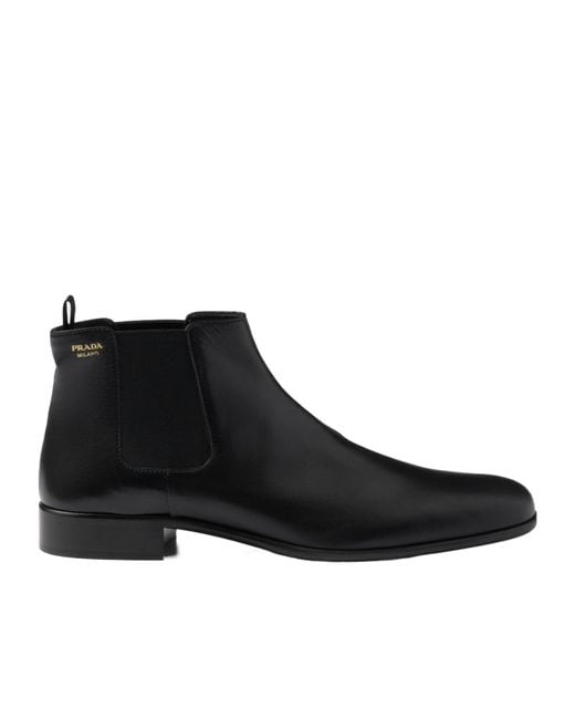 Prada Black Slip-On Ankle Boots