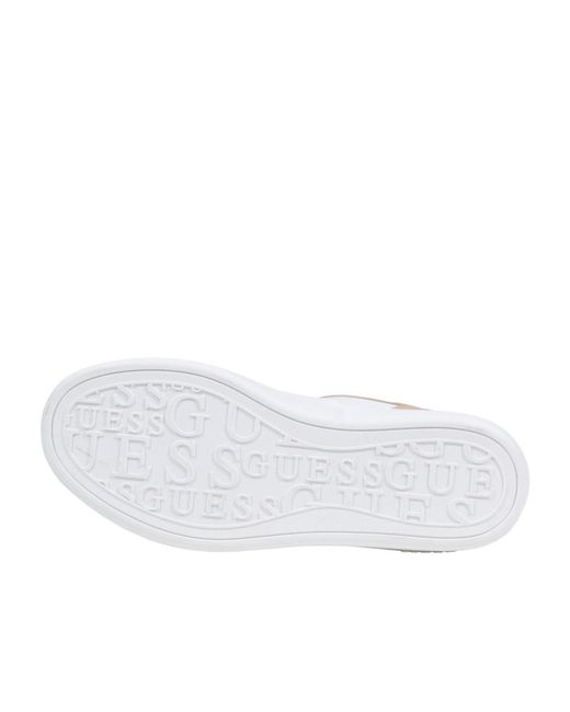 Guess White Perforated Panel Sneakers
