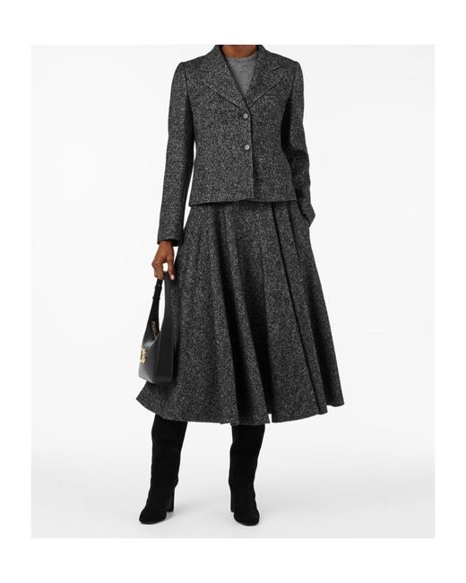 Dolce & Gabbana Gray Structured Shoulder Blazer