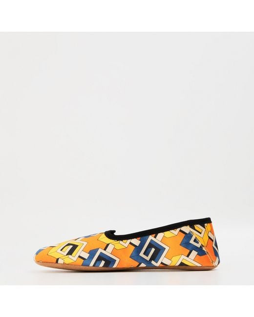 Gucci Yellow Color Block Flat Shoes