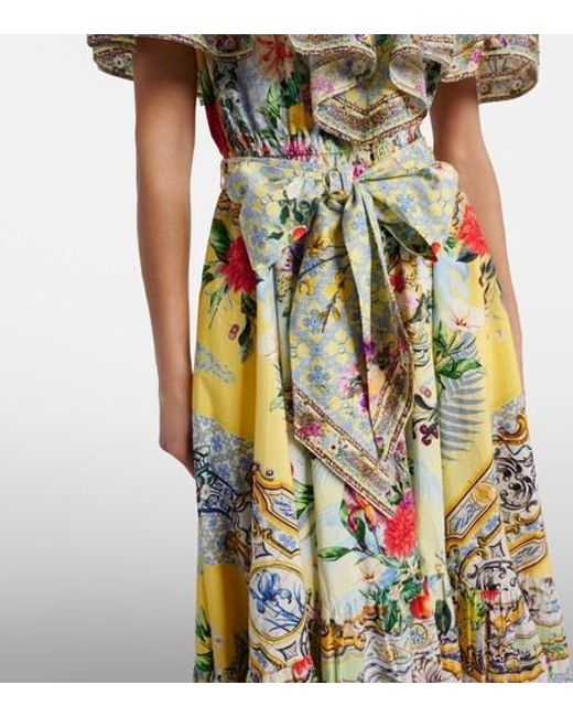 Camilla White Flor Fantástica Floral Cotton Midi Dress