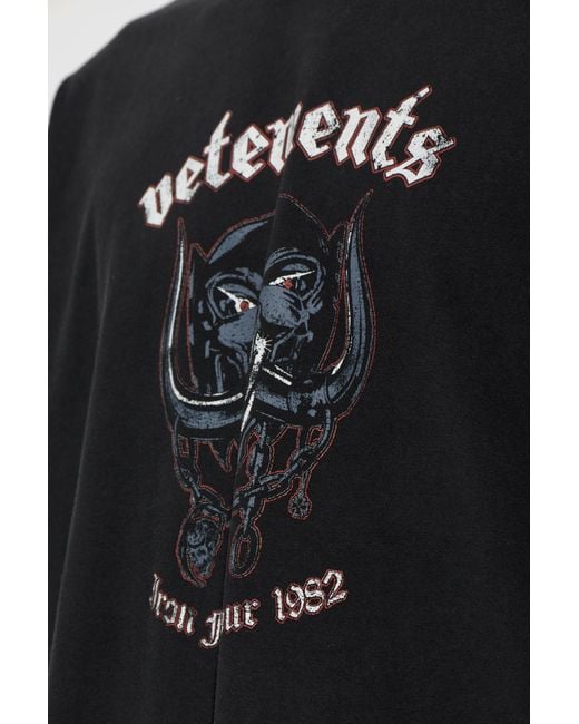 Vetements Blue Crew Neck Long-Sleeved T-Shirt for men